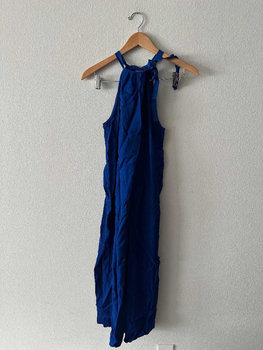 Stateside Royal Blue Halter Tie Neck Maxi Dress Made in USA Women's Size S
